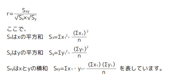 相関係数の計算方法1