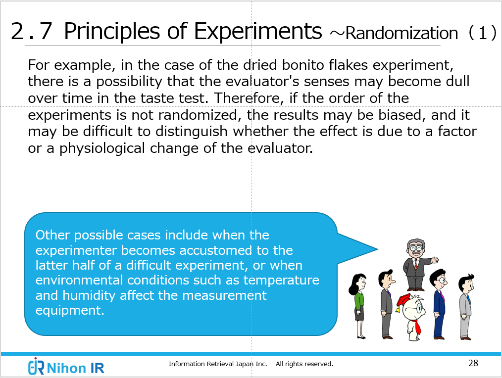 Principles of Experiments~Randomization