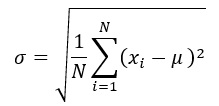 母集団の標準偏差(母標準偏差)
