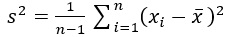 標本の分散（標本分散）