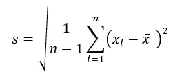 標本の標準偏差(標本標準偏差)