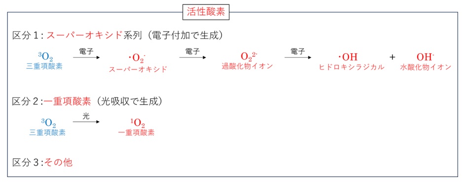 活性酸素の概略区分