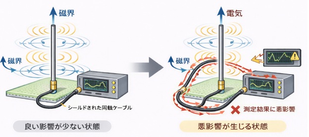 ケーブルがアンテナになる現象