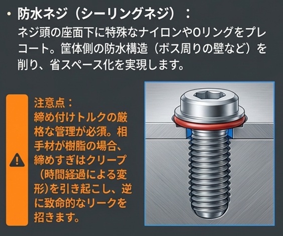 防水ネジ（シーリングネジ）