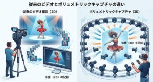 従来のビデオとぼりゅメトリックキャプチャの違い