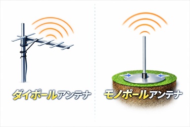 ダイポールアンテナとモノポールアンテナ