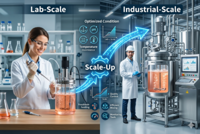 細胞培養におけるラボから実生産へのスケールアップ時のトラブル対策や条件設定