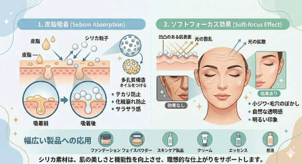 化粧品・パーソナルケア分野で利用されるシリカ素材