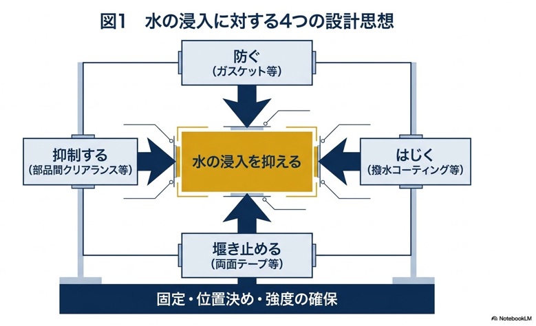 水の浸入に対する4つの設計思想