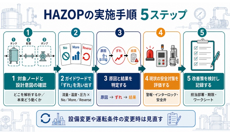HAZOPの実施手順5ステップ