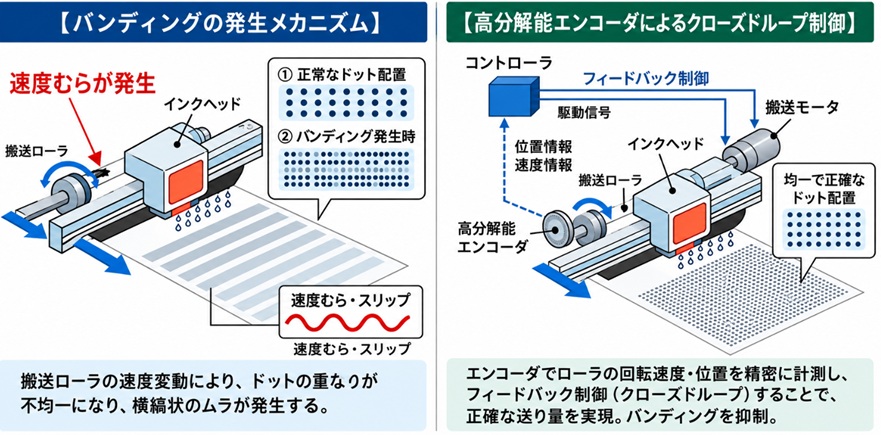 用紙搬送速度変動と画質の関係